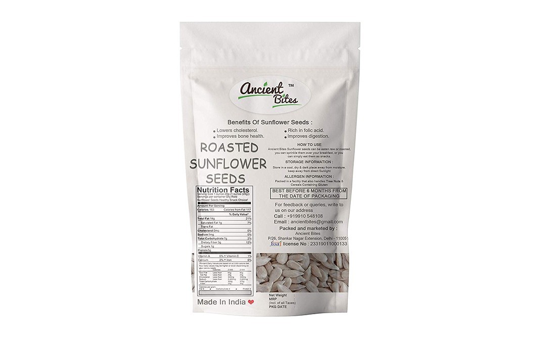 Ancient Bites Sunflower Roasted Seeds    Pack  250 grams